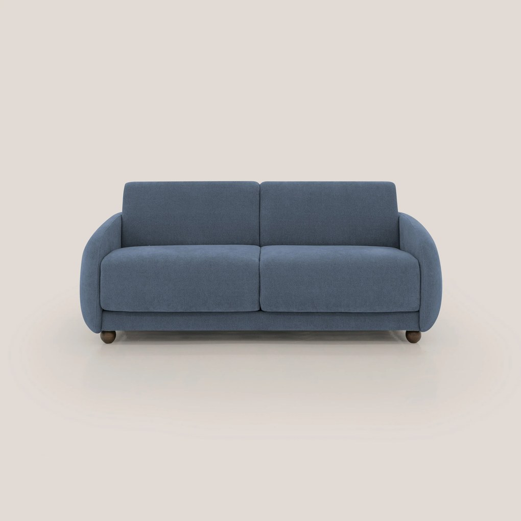 Giglio divano letto scandinavo japandi con materasso H18 cm in tessuto Bouclé impermeabile T07