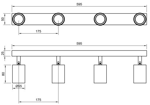 Luce Spot ANGIE 4xGU10/35W/230V nero