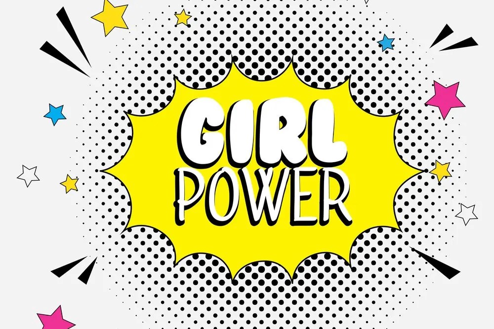 Quadro su tela – Con scritta pop art - GIRL POWER