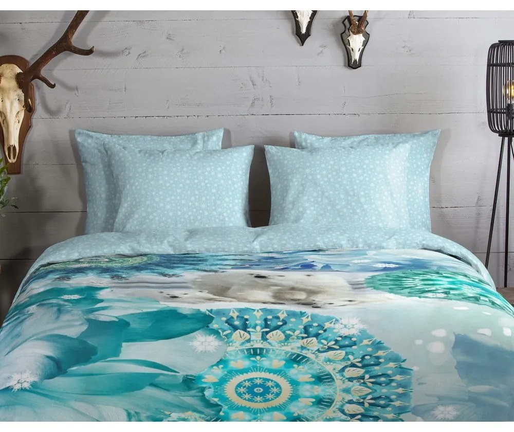 Biancheria da letto blu in flanella per letto singolo 140x200 cm Seppo – HIP