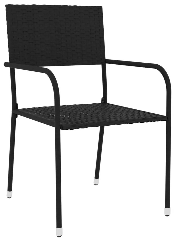 Set Mobili da Pranzo per Giardino 3 pz Polyrattan Nero