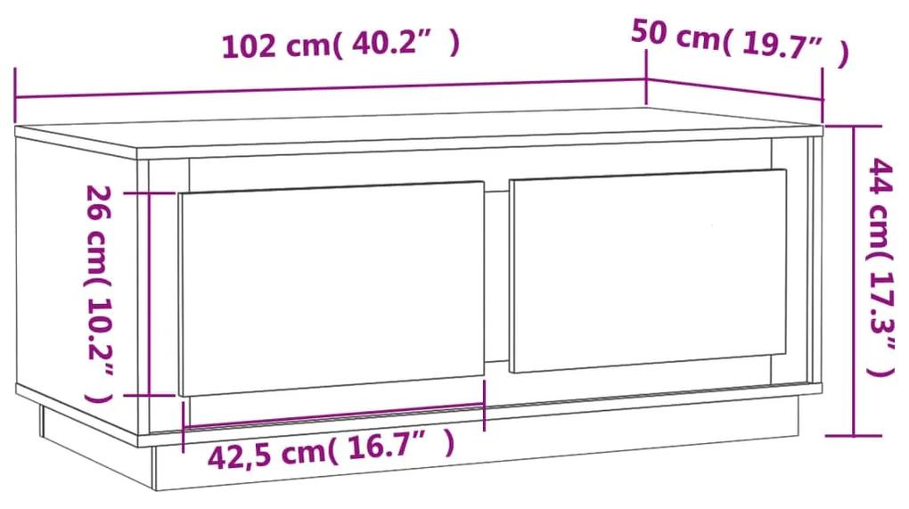 Tavolino da Salotto Bianco 102x50x44 cm in Legno Multistrato