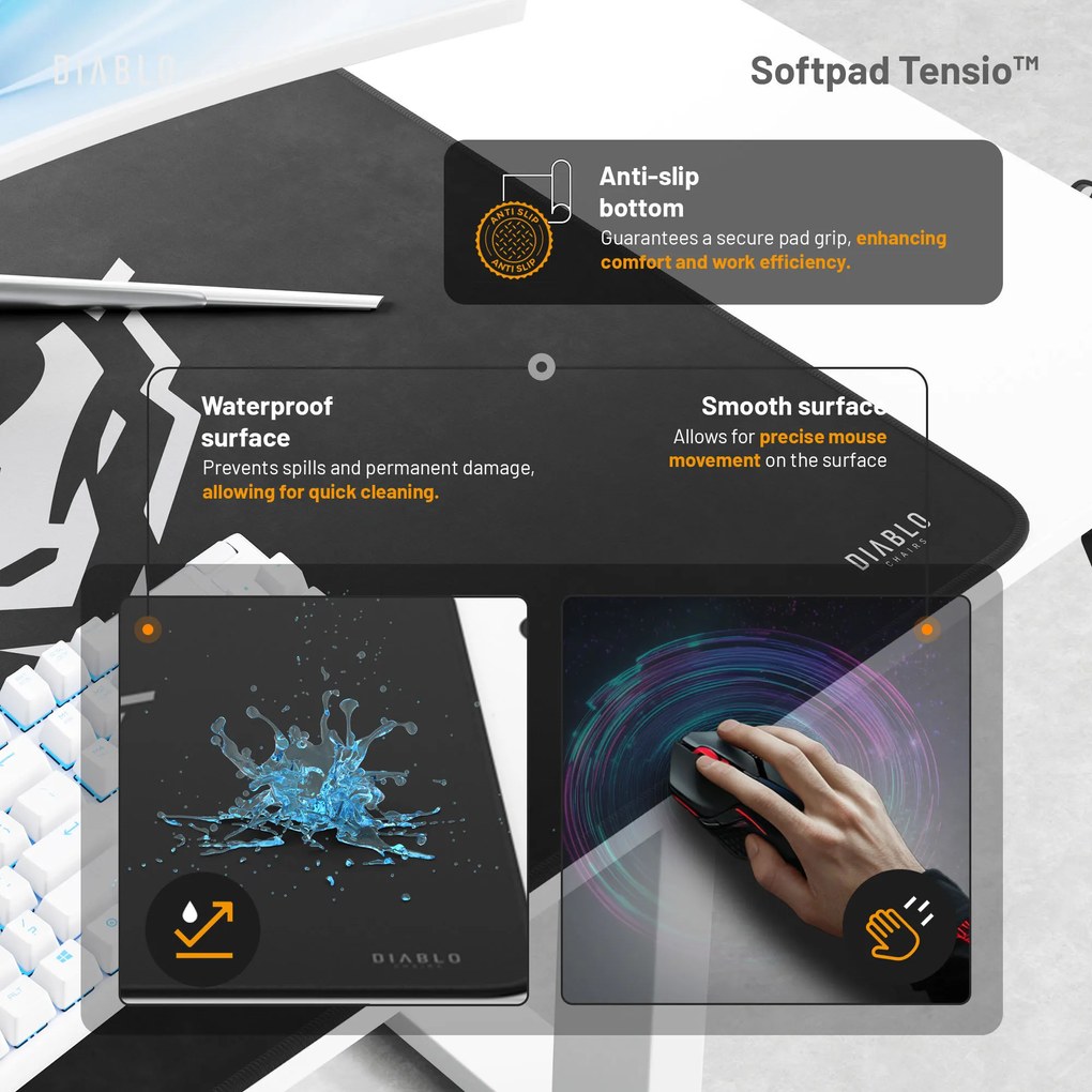 Scrivania Diablo X-Tensio 1100 1100 regolabile in altezza bianco