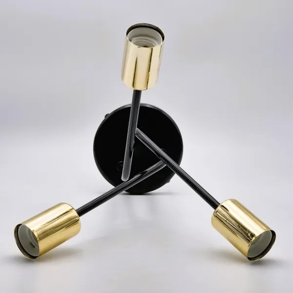 Lampadario a sospensione con supporto rigido PRIYA 3xE27/15W/230V nero