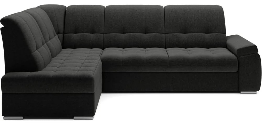 Divano angolare grigio scuro allungabile/con contenitore (con penisola a sinistra/a L) Sado – ELTAP