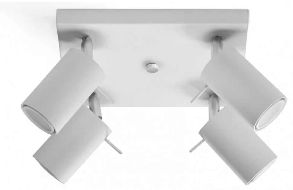 Plafoniera da Soffitto in acciaio 4xGU10 RING 4 Orientabile da interno Colore del corpo Bianco