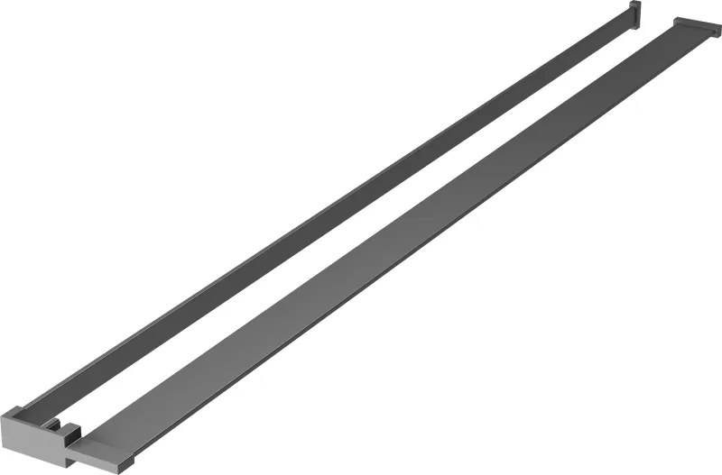 Mexen mensola per parete doccia con barra per asciugamani, gun metal - 800-02-95