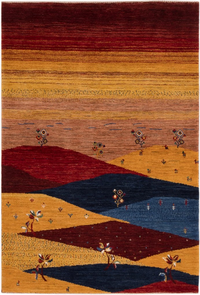 Loribaft Tappeto persiano 100 x 150 Rosso (Iran) Annodato A Mano
