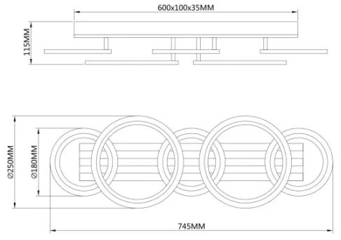 Globo 67360D4 - Plafoniera LED BLEVINS 34W/230V 3000/4200/6000K