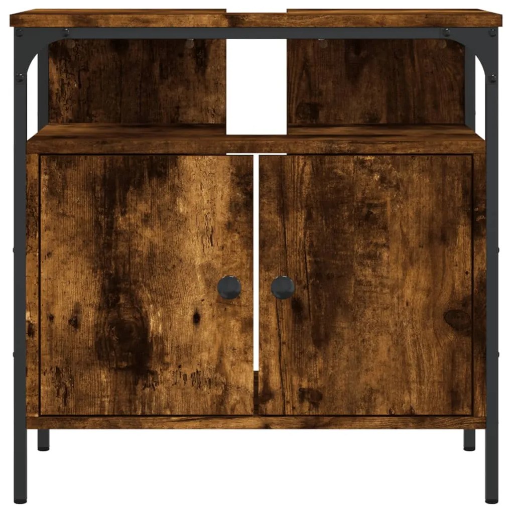 Mobile lavabo bagno rovere fumo 60x30x60 cm legno multistrato