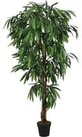 Albero Mango Artificiale 1050 Foglie 200 cm Verde 359034