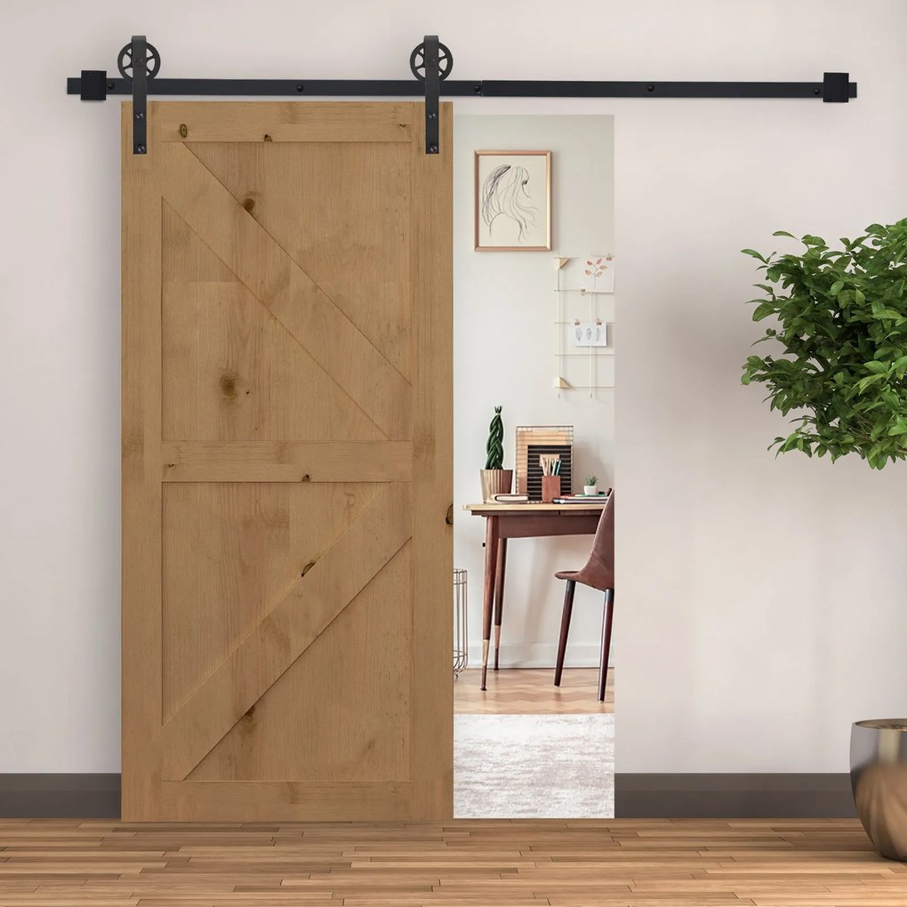 Binario per Porte Scorrevoli con Kit di Accessori in Acciaio Nero 100 cm sm 180mm...