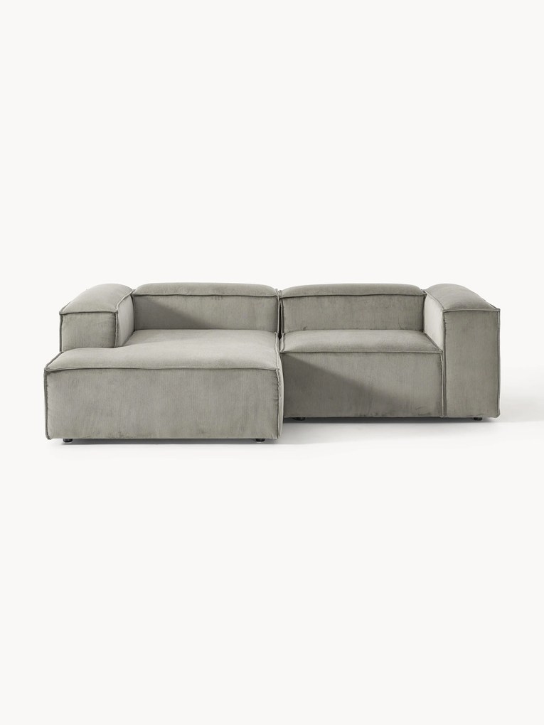 Divano angolare componibile 2 posti in velluto a coste Lennon