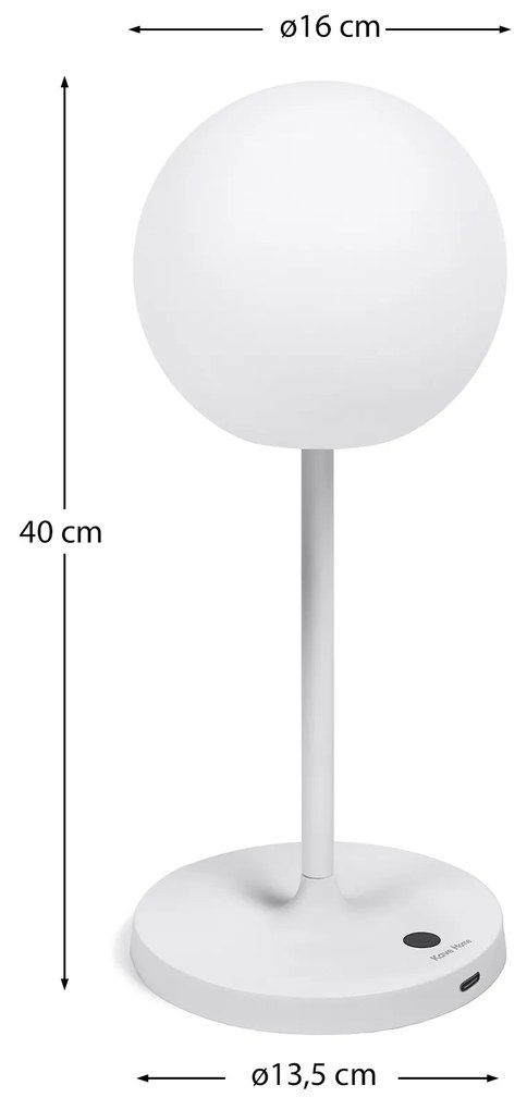 Kave Home - Lampada da tavolo da esterno Dinesh in allumium grigio 40 cm