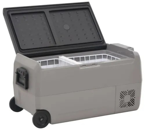 Borsa Frigo con Ruote e Adattatore Nera e Grigia 36 L PP e PE