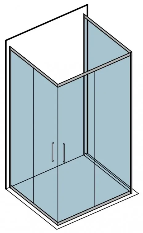 Kamalu - Box doccia tre lati 80x100x80 altezza 180 vetro opaco K410