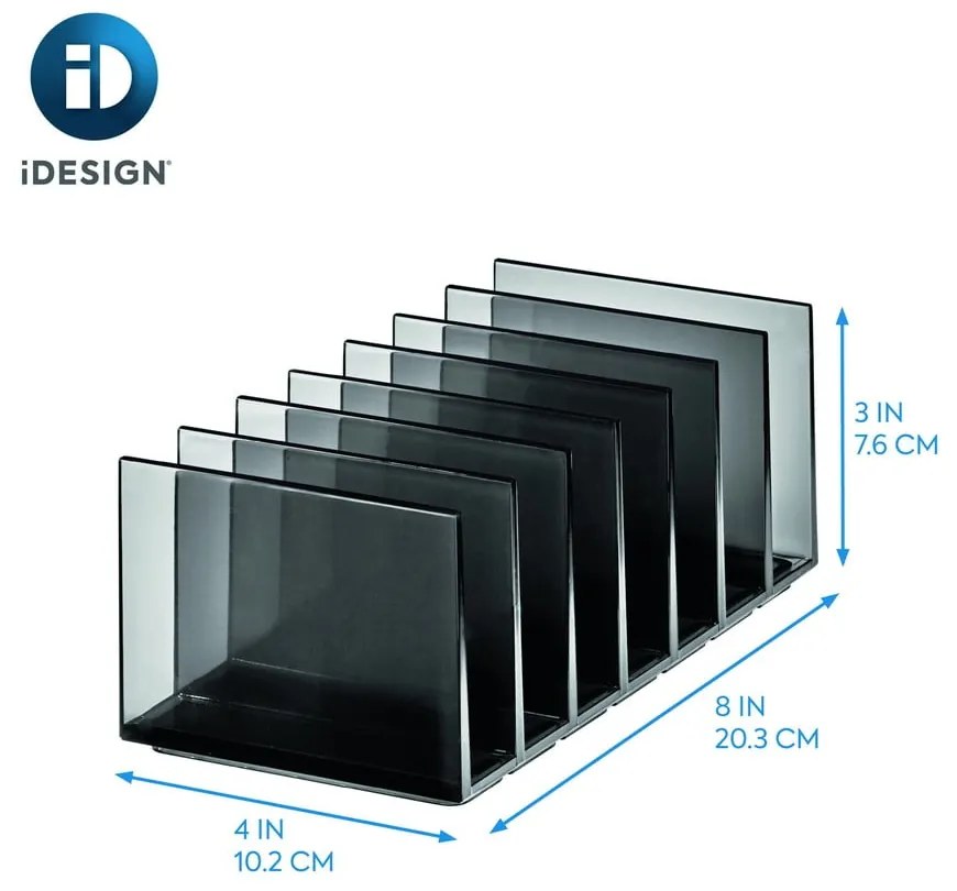 Organizer da bagno nero opaco per cosmetici in plastica riciclata Palette Station - iDesign