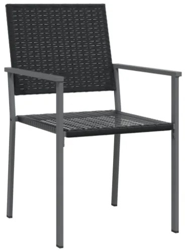 Sedie da Giardino 4 pz Nere 54x62,5x89 cm in Polyrattan