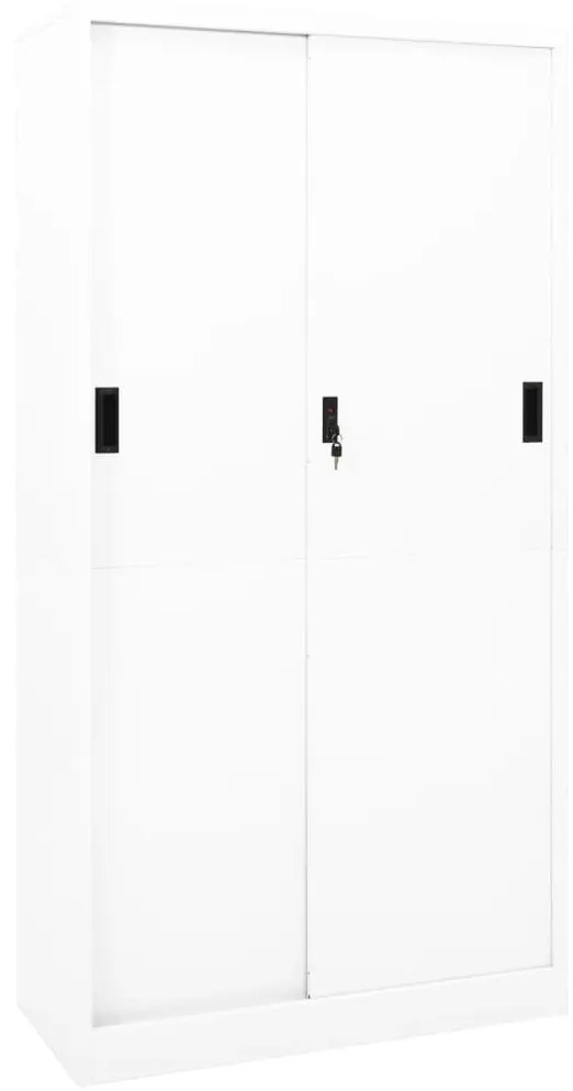Armadio Per Ufficio Anta Scorrevole Bianco 90x40x180 Cm Acciaio /