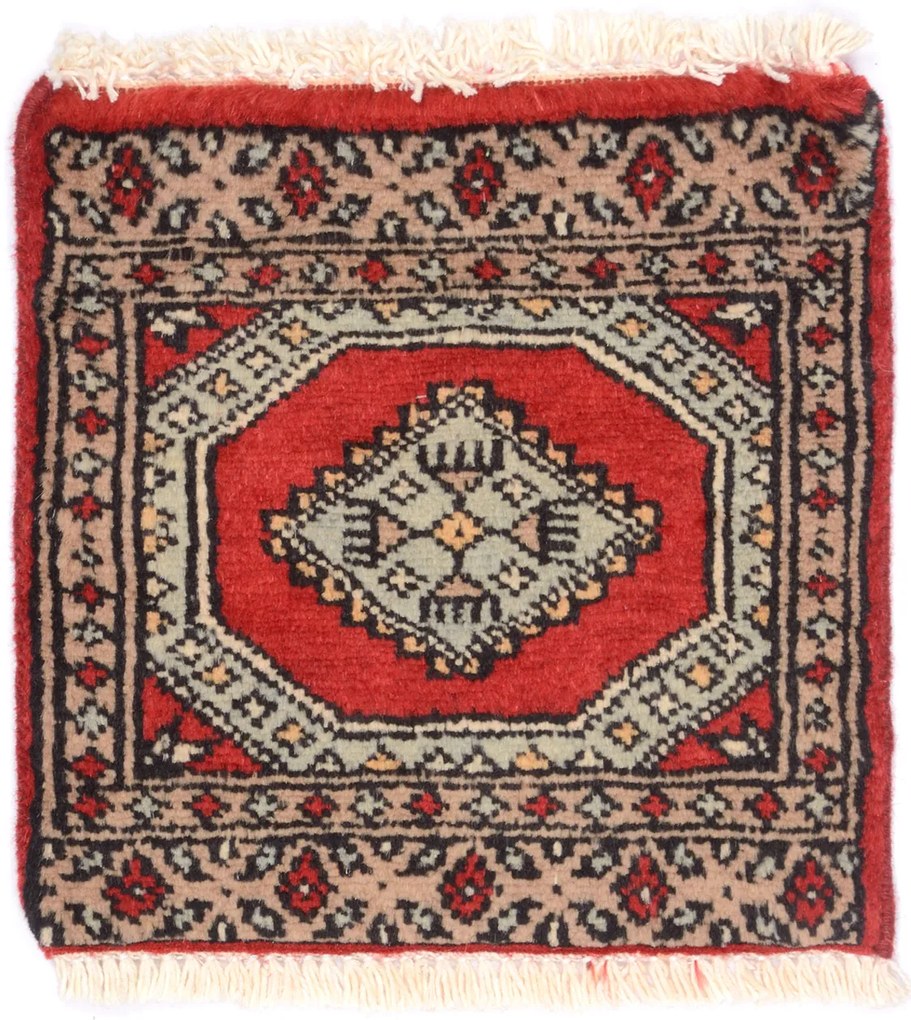 Bokhara Tappeto 30 x 30 Rosa (Pakistan) Annodato A Mano
