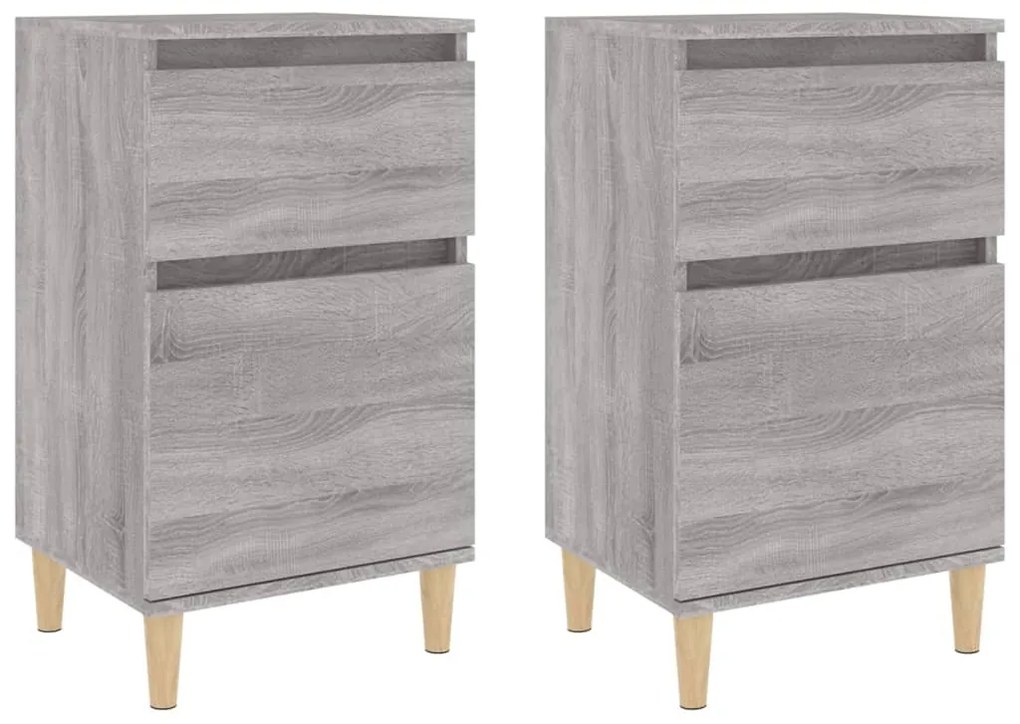 Comodini 2 pz grigio sonoma 40x35x70 cm