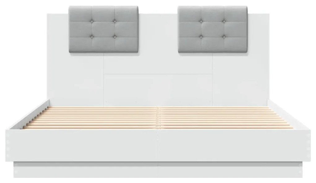 Giroletto con testiera bianco 120x200 cm in legno multistrato