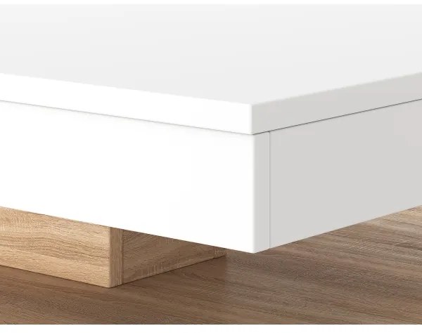 Tavolino da salotto TIMO bianco/rovere sonoma