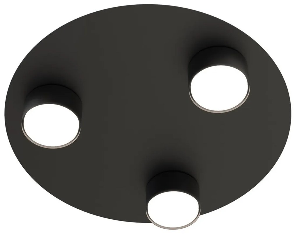 Lampada da soffitto in acciaio BOLX 3 nera 3xGX53