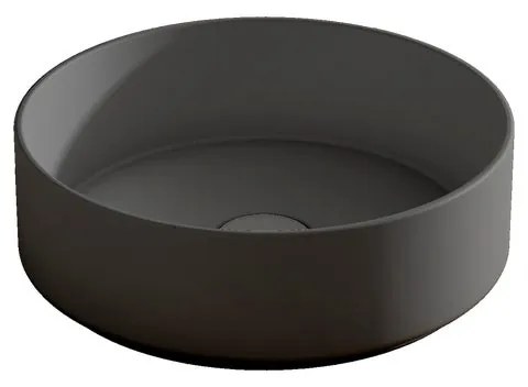 Lavabo da appoggio COLORS VISOBATH tondo in ceramica grigio cenere piletta non inclusa