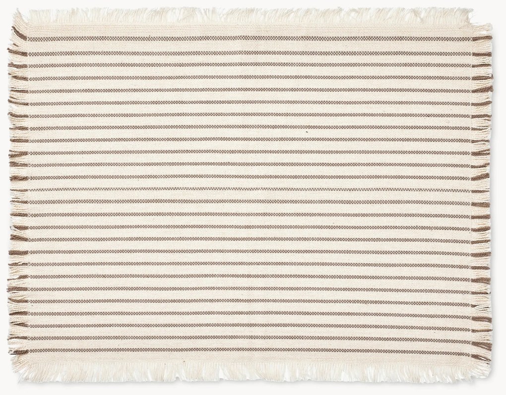 Set di 2 tovagliette in cotone con frange Elouise