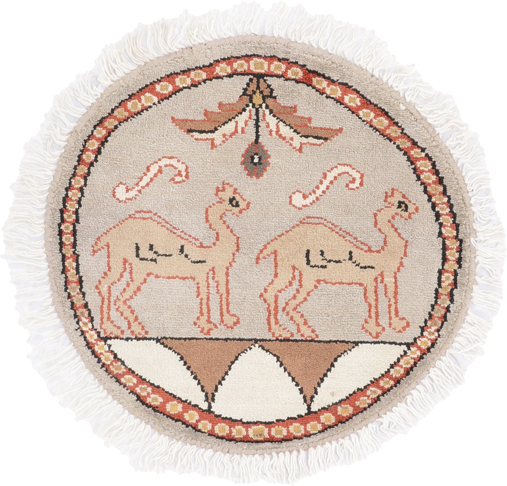 Agra Tappeto 50 x 50 (Indian) Annodato A Mano