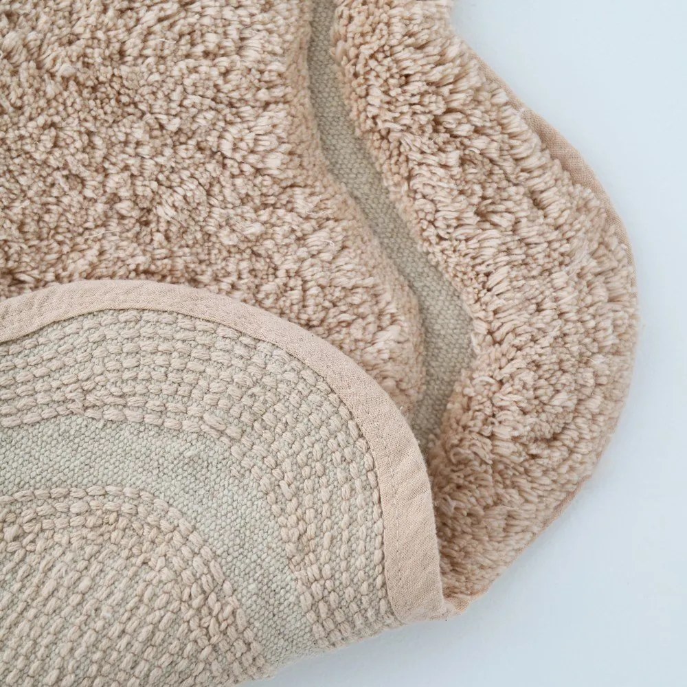 Tappeto rotondo in rosa chiaro in cotone lavabile e tessuto a mano ø 110 cm Sweet April Nude – Nattiot