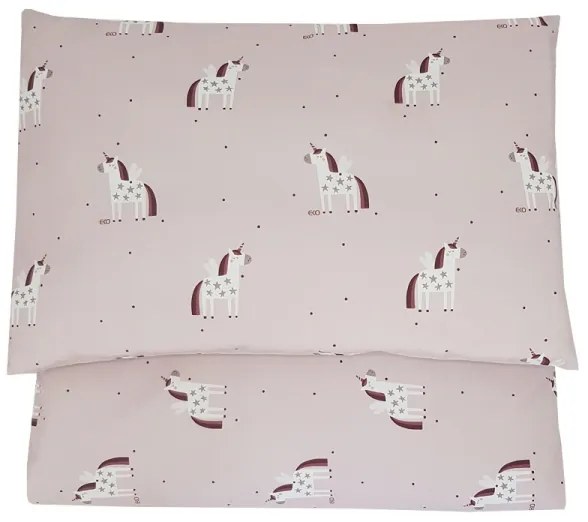 EKO - Lenzuola per culla in mussola di cotone UNICORNO 2 pezzi