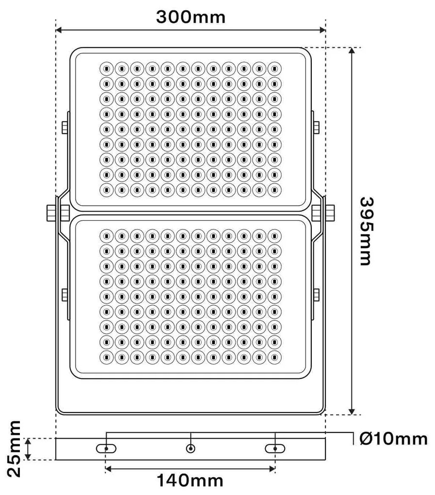 Faro LED 200W Modulare IP65 130 lm/W - con Osram chip LED Colore Bianco Naturale 4.000K