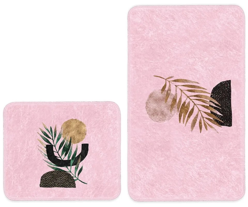 Tappetini da bagno rosa in set da 2 100x60 cm - Minimalist Home World