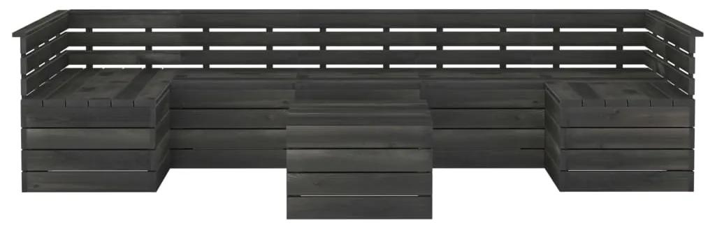 Set divani da giardino su pallet 7 pz legno pino grigio scuro