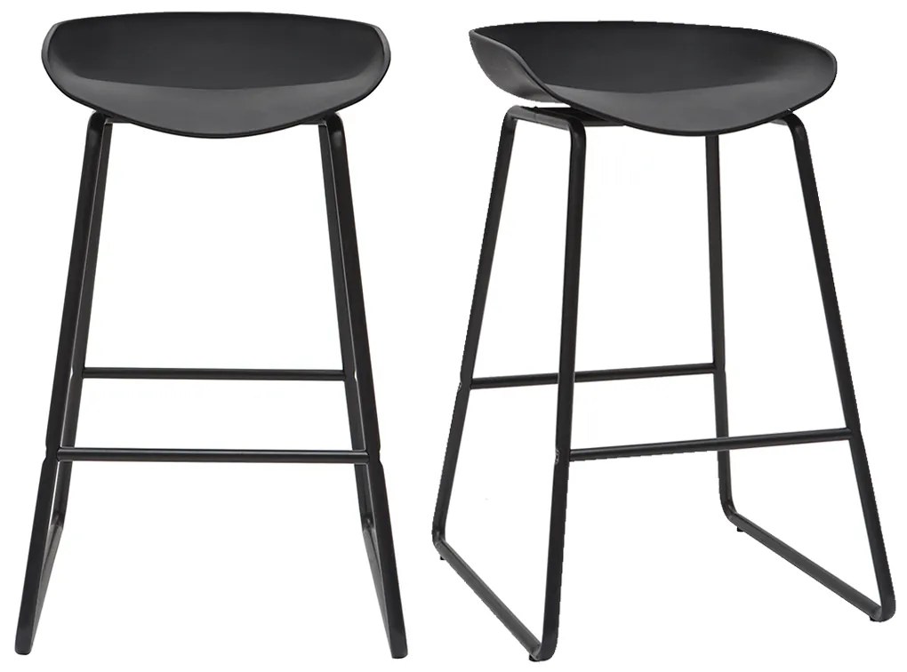 Sgabelli da bar design neri (set di 2) PEBBLE