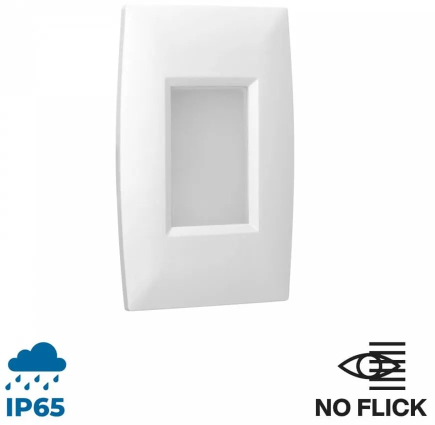 Segnapasso LED per scatola 503 2W IP65 Luce Simmetrica - No Flickering Colore Bianco Caldo 3.000K