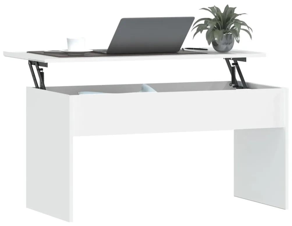 Tavolino da Salotto Bianco 102x50,5x52,5cm in Legno Multistrato