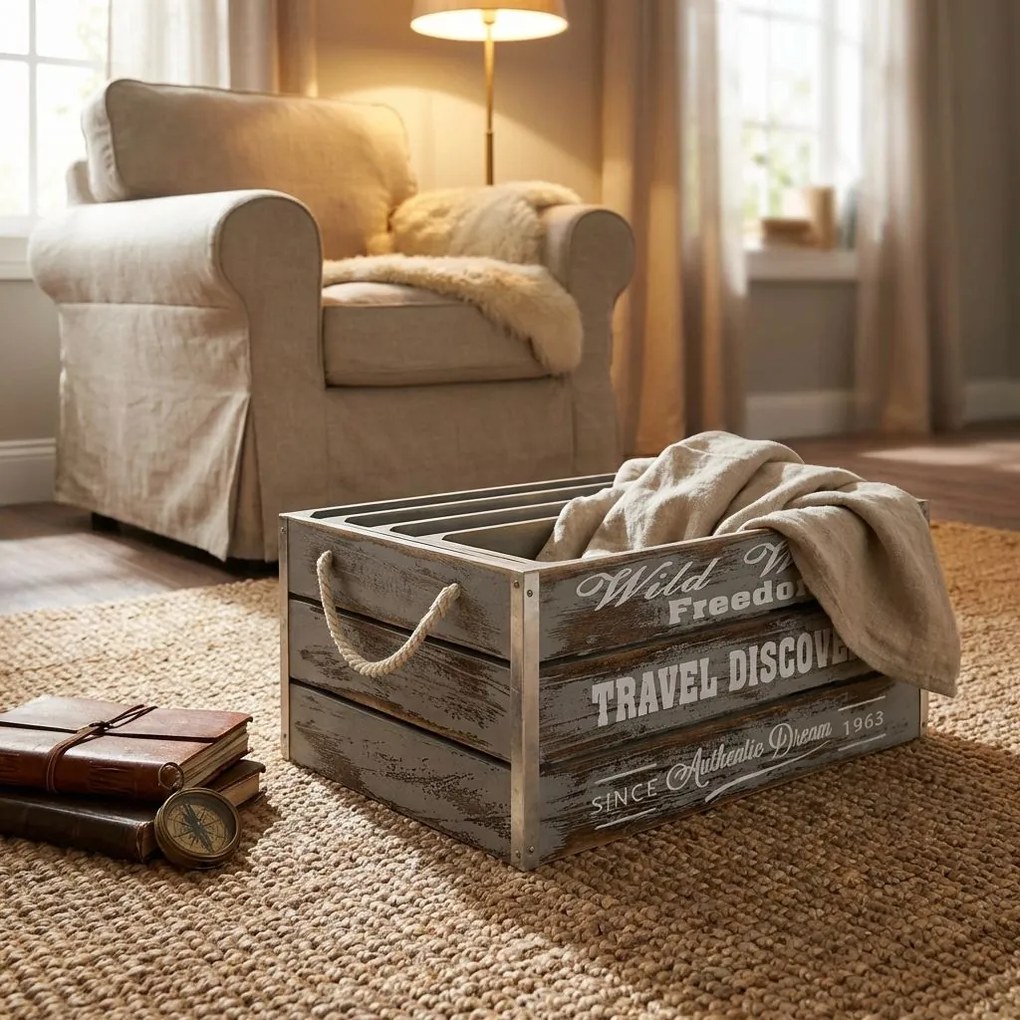 GREYSON - set di 4 cassette in legno