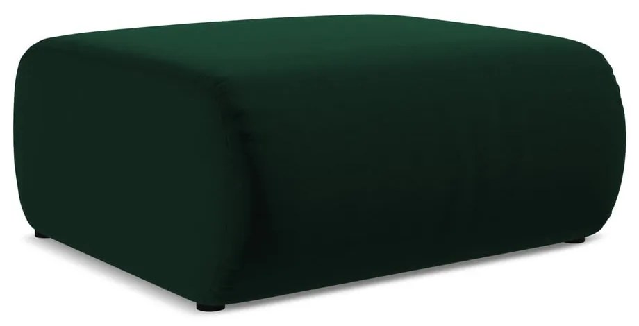 Poggiapiedi verde scuro con rivestimento in velluto Ekahi – Makamii