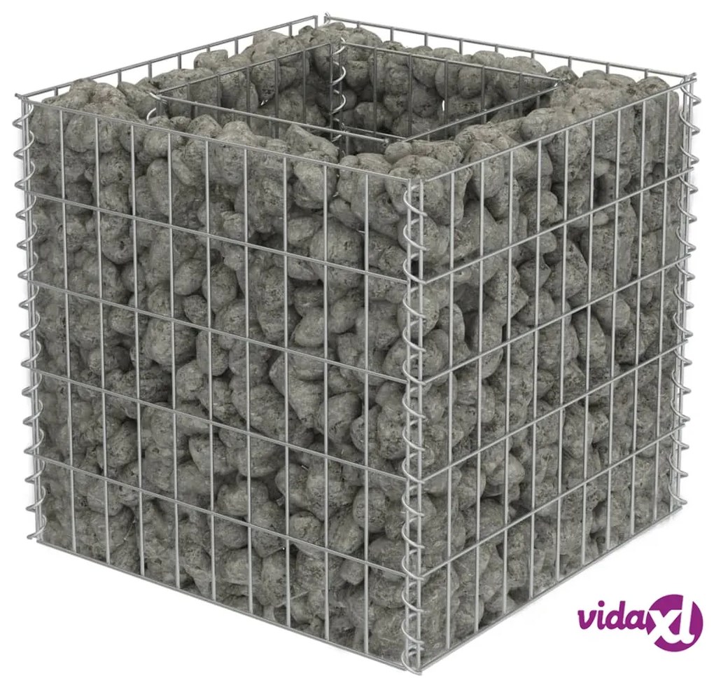vidaXL Gabbione Letto Rialzato in Acciaio Zincato 50x50x50 cm