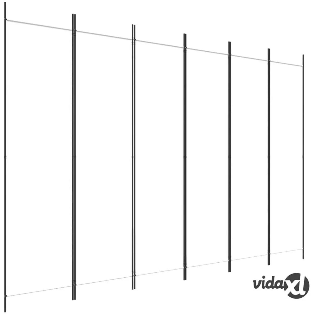 vidaXL Divisorio a 6 Pannelli Bianco 300x200 cm Tessuto