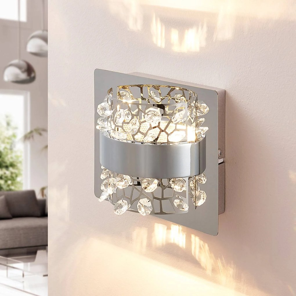 Lucande Applique a LED Neelie con decori in vetro a 1 luce