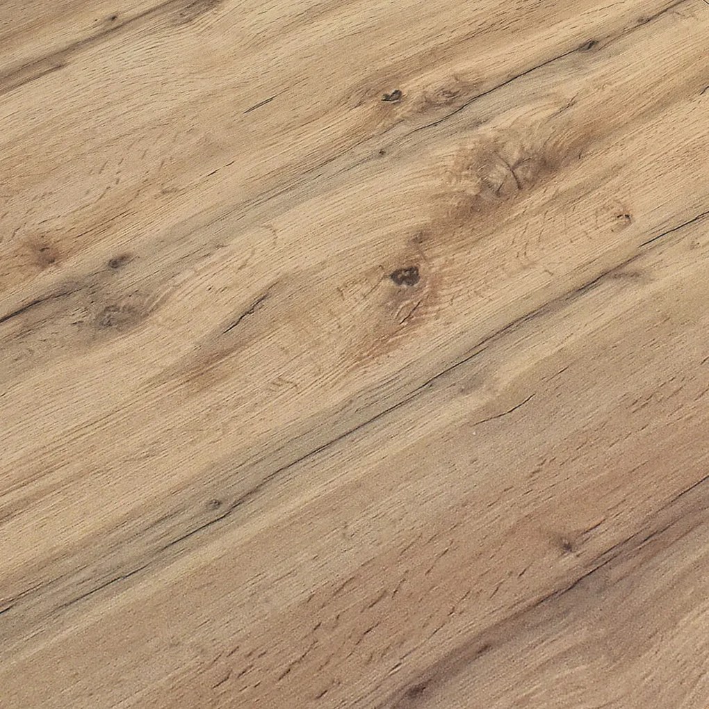 Tavolo VOLPAIA in legno, finitura rovere rustico e base in metallo verniciato antracite, allungabile 140×80 cm – 190×80 cm