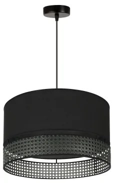 Duolla - Lampadario a sospensione con filo DOUBLE RATTAN 1xE27/15W/230V diametro 40 cm nero