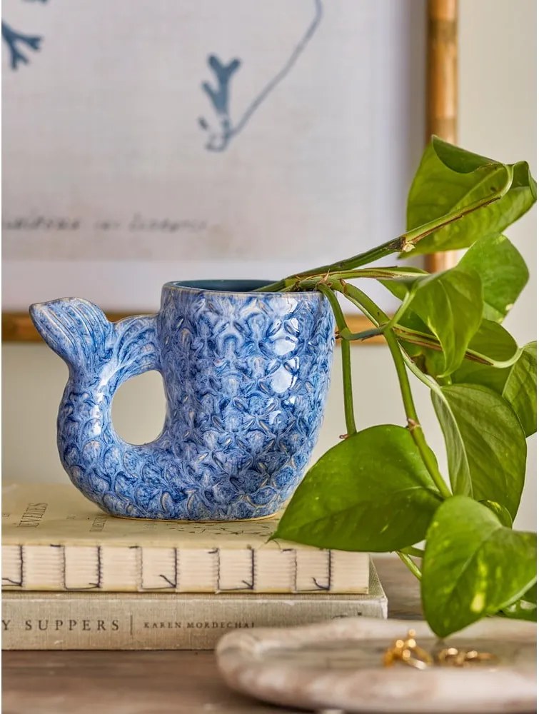 Vaso blu in gres (altezza 12 cm) Ariella - Bloomingville