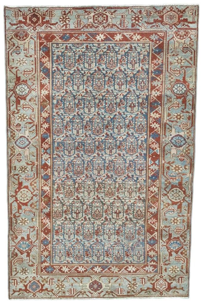 Hamedan Tappeto 200 x 130 Blu (Iran) Annodato A Mano