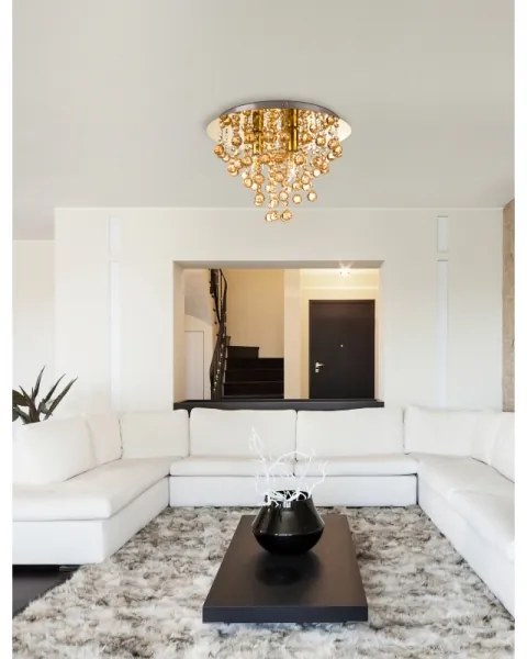 Globo 63040345X - Plafoniera LONDON 3xE14/40W/230V diametro 38 cm oro