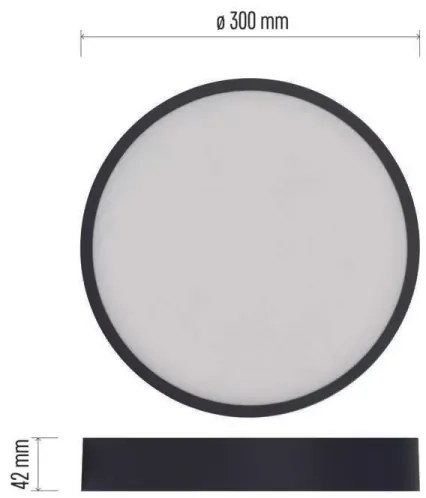 Plafoniera LED LED/28,5W/230V 3000/3500/4000K d. 30 cm nero